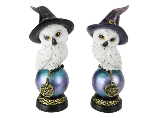 OWL WITH WITCH HAT ON CELTIC BALL 12.5CM