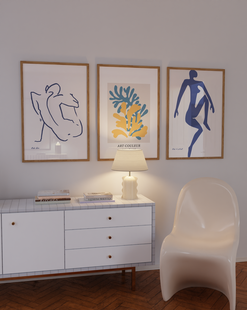 Gallery wall of Matisse inspired prints