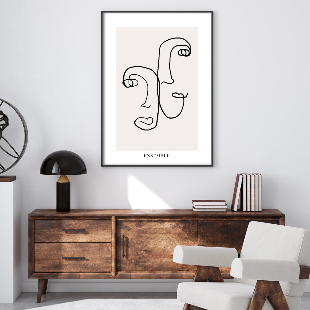 Beige abstract wall print