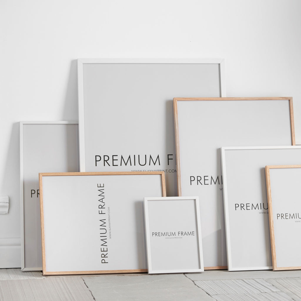 White and Oak wood poster frames