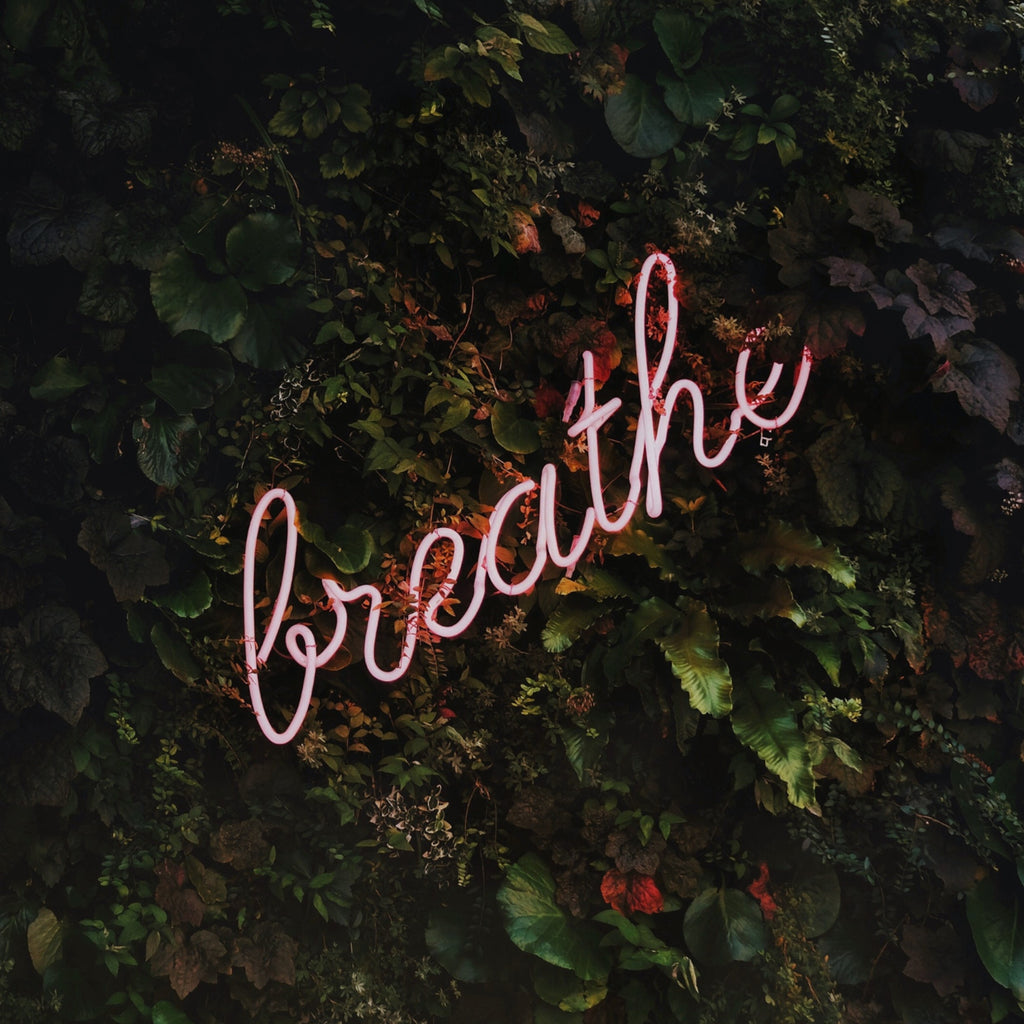 breathe neon sign wall poster