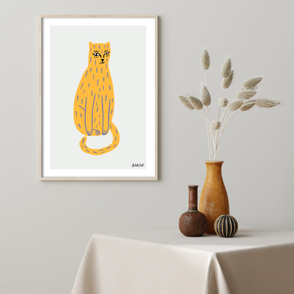 wild cats illustrated poster 