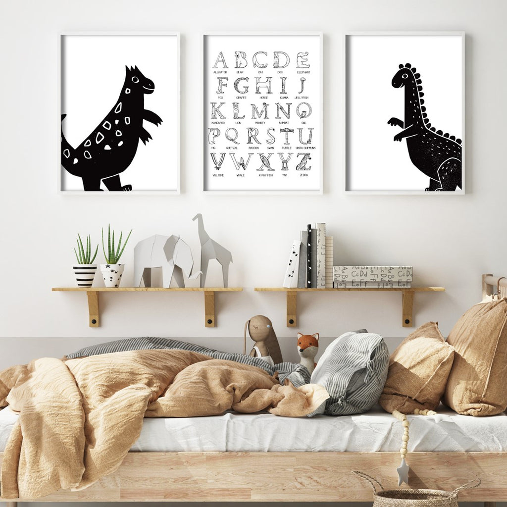 kids bedroom dinosaur wall art