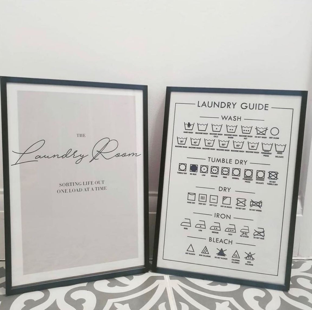 laundry guide wall art in grey home