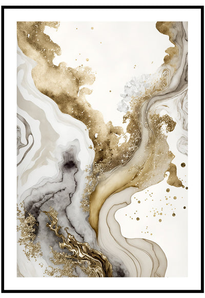 Forme Astratte No.1 Art Stylish – Gold Poster Slay My | Abstract Print