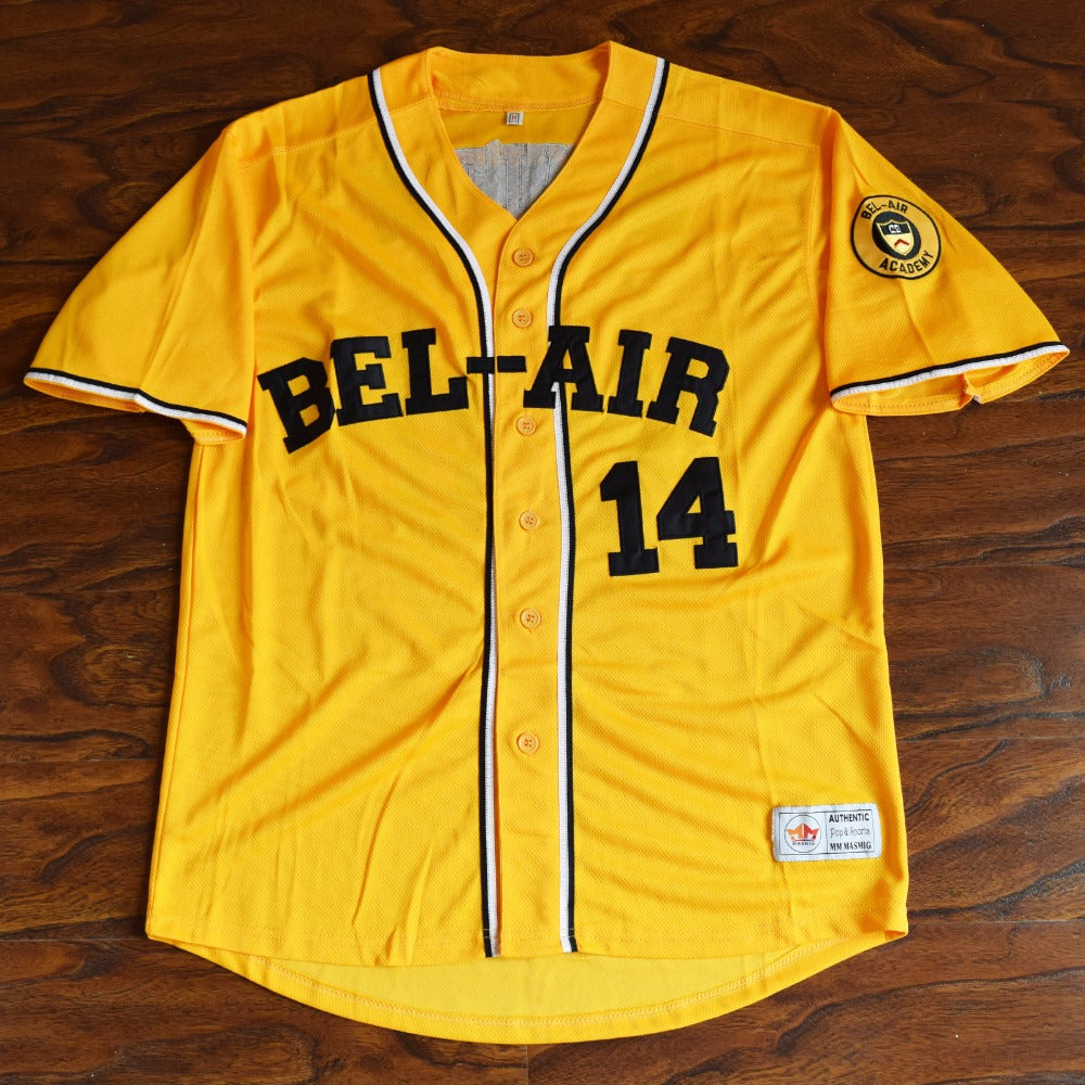 yellow baseball jersey