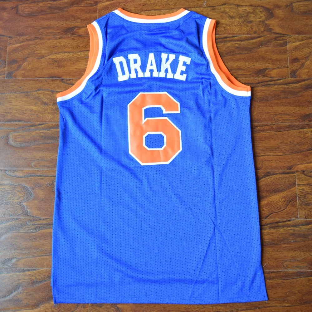Men's Drake #6 Blue Basketball Jersey 