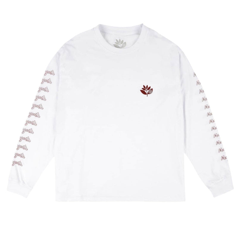 magenta-plant_script-ls-tshirt-white