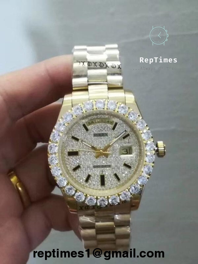 rolex iced out bezel