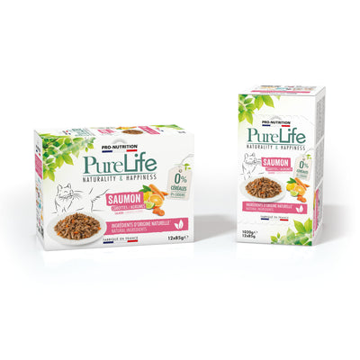 PureLife Vådfoder til Kat m/Laks Multipakke - 12 x 85 g