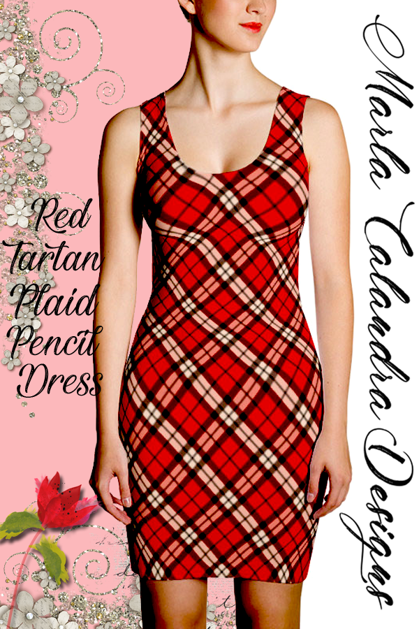 red tartan cocktail dress