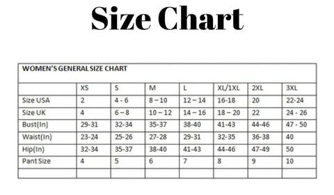 Size Chart – J. Haute Couture Boutique