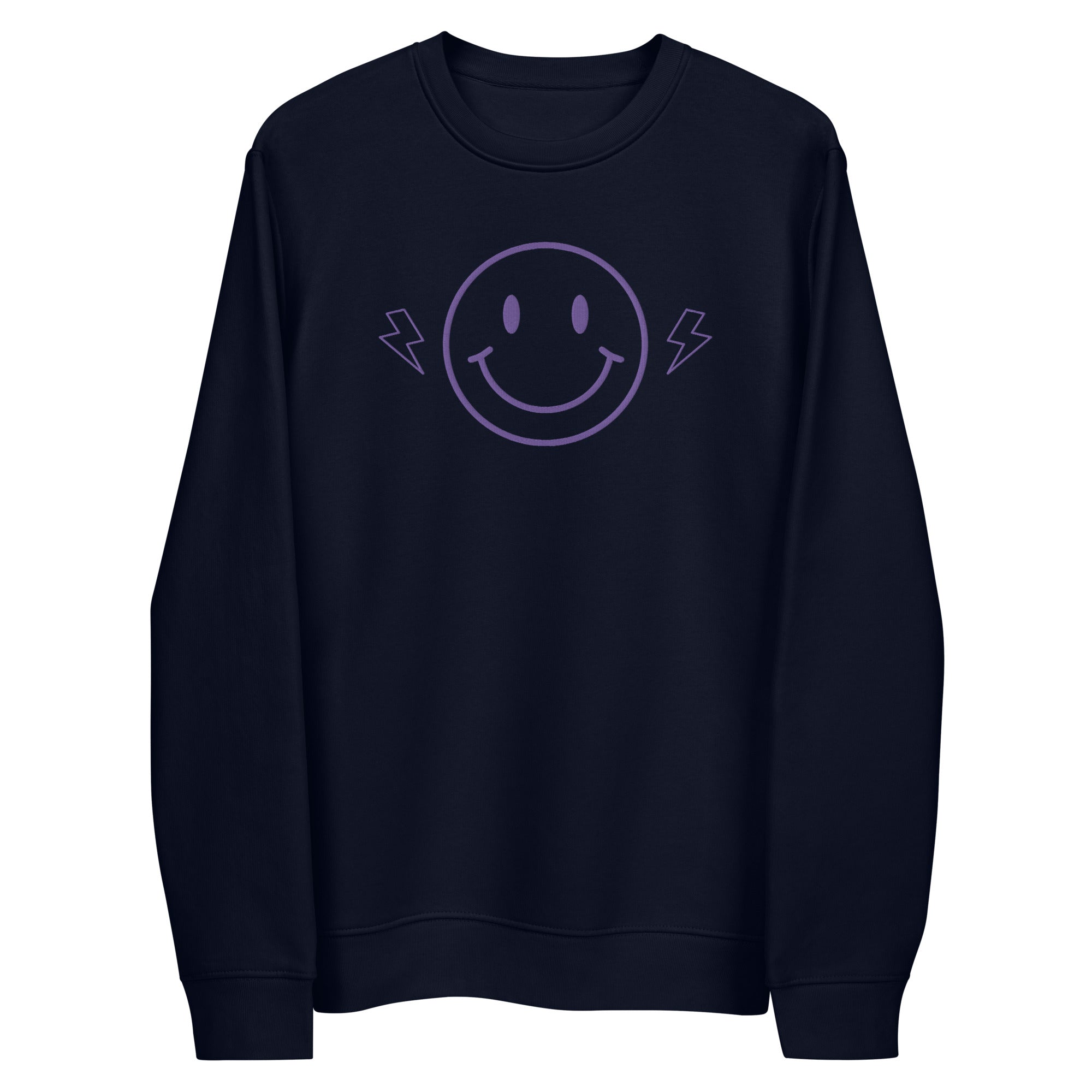 Smiley Bolts Navy Eco Sweatshirt - FLUXX Collective product image