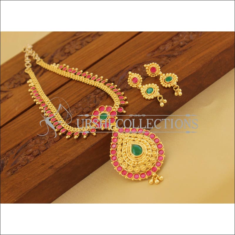 Buy 22Kt Party Wear Precious Ruby Stone Gold Necklace 110VG7101 Online from  Vaibhav Jewellers