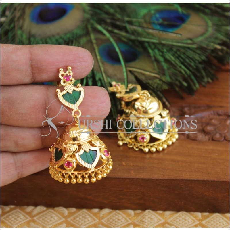 Itscustommade Small Green Palakka Stud Earring – Shrayathi