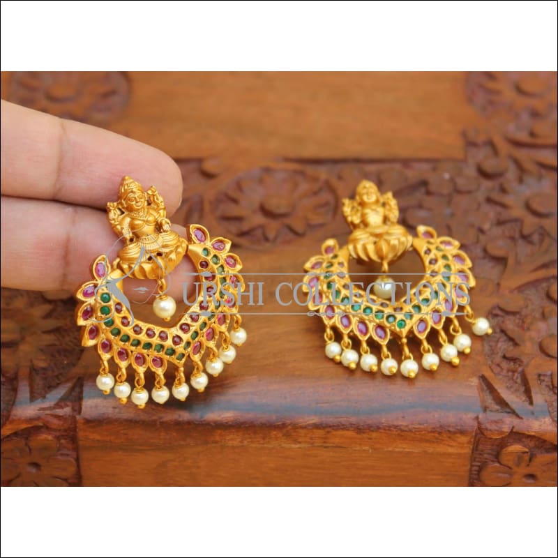 Antique Gold Earrings - South India Jewels