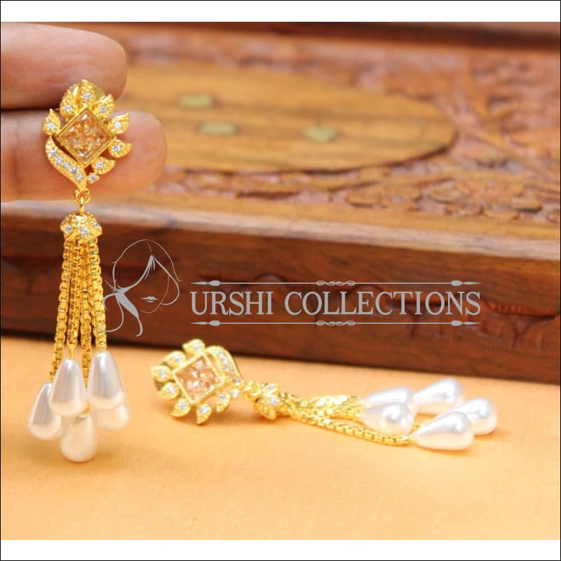 Buy Kord Store Classic Flower and Latkan Pearl Lct Stone Gold Plated Dangle  Earring For Women Online at Best Prices in India - JioMart.
