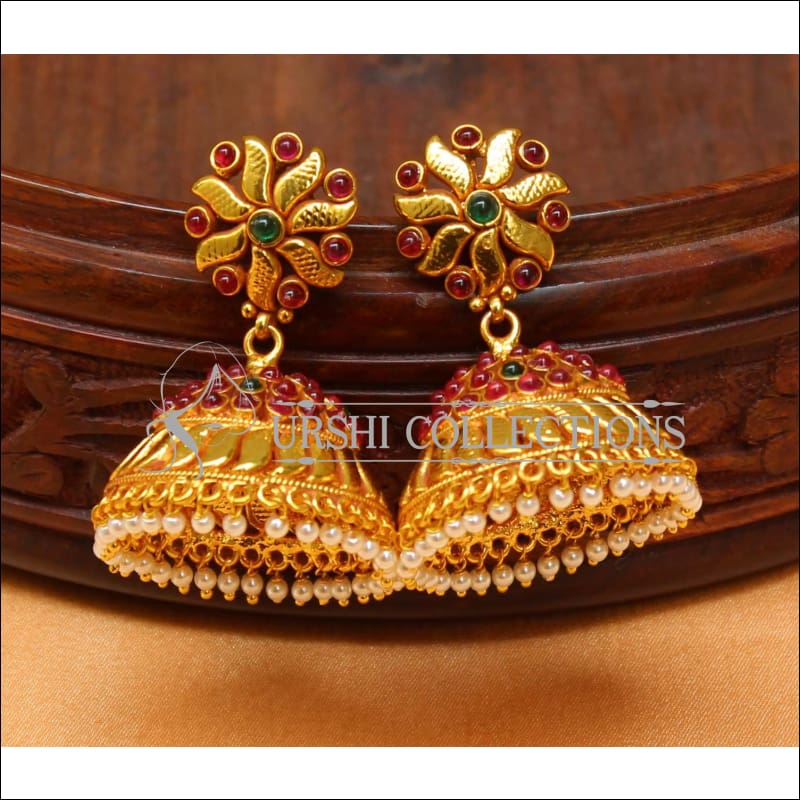 Kerala style Gold plated Palakka earrings M2154 – Urshi Collections