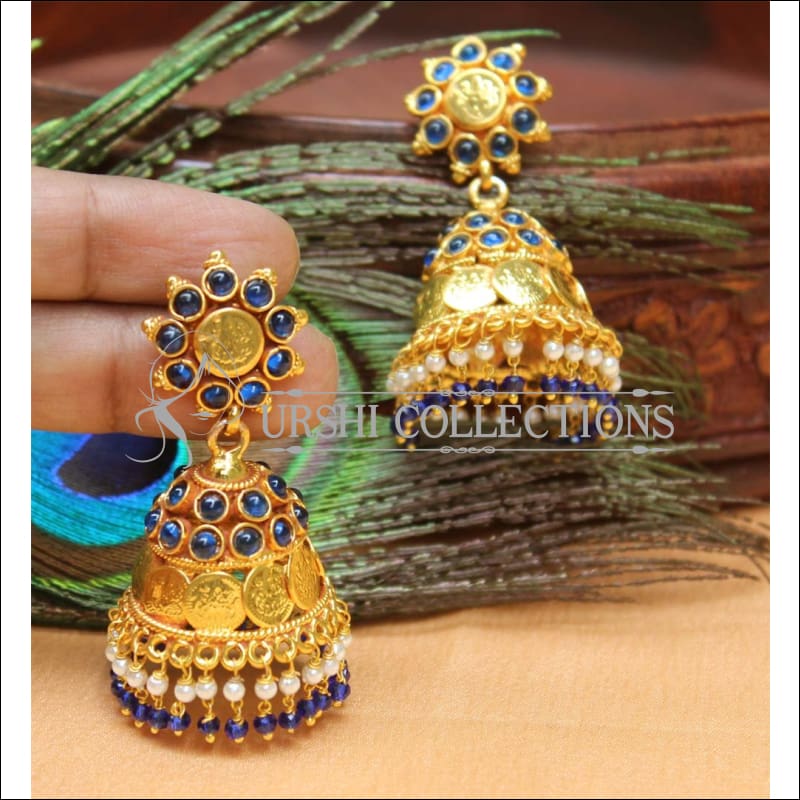 Goddess Lakshmi Nakshi Matte Finish Earrings – Sheetal's FabFashion