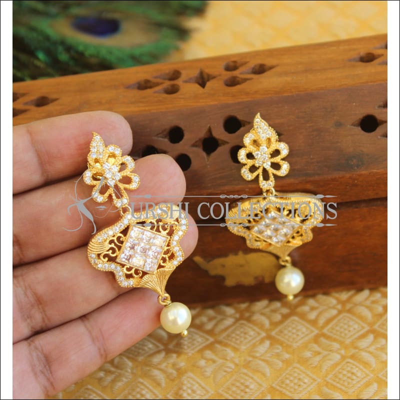 Tops Designer Gold Earrings at Rs 3200/pair in Ludhiana | ID: 27335519791
