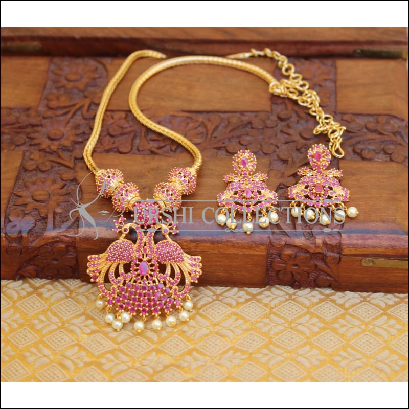 Long Gold Necklace & Short Chain Combo Set | South Screw Earrings |  Dazzling Color Life NL25917