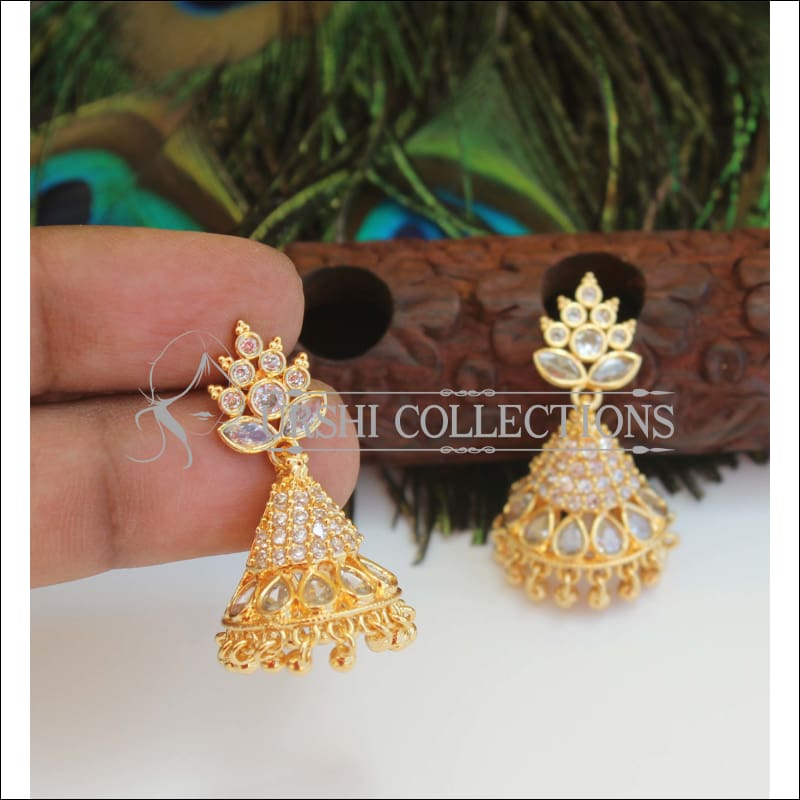 ERG151 - New Jimikki Kammel Design in Gold Plated Jewelry Online Shopping -  Buy Original Chidambaram Covering product at Wholesale Price. Online  shopping for guarantee South Indian Gold Plated Jewellery.