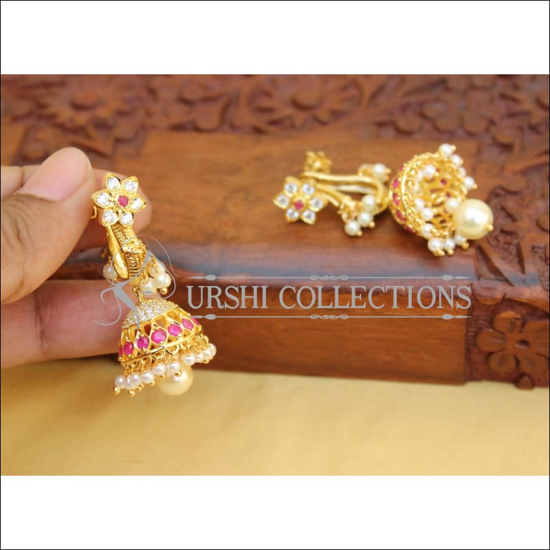 22K Yellow Gold Meenakari Earrings (21.2gm) – Virani Jewelers