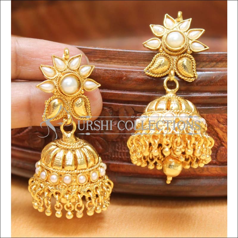 Buy Antique South Indian Earring With Matte Gold Plating 215634  Kanhai  Jewels