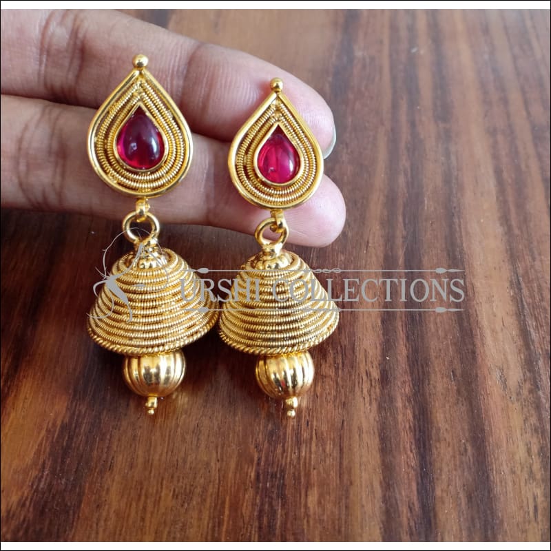 18K Gold Plated Earrings Indian Women Stud Traditional Wedding Fashion  Jewelry | eBay