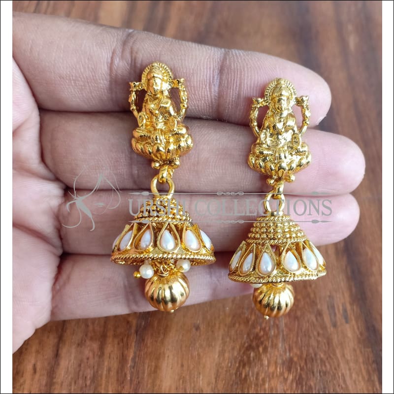 Joyful jewel art Trditional South Indian Fancy Jhumki Earrings & Studs II  Matte gold jhumka/ South