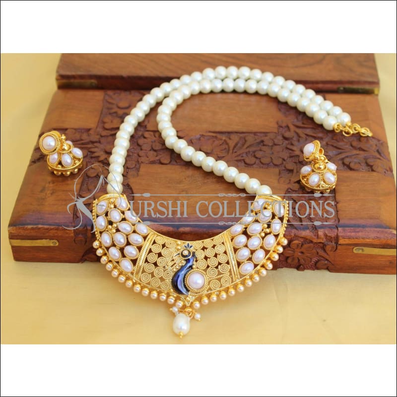 Buy Oomph Jewellery Gold Tone & Pearls Necklace Earrings Online At Best  Price @ Tata CLiQ