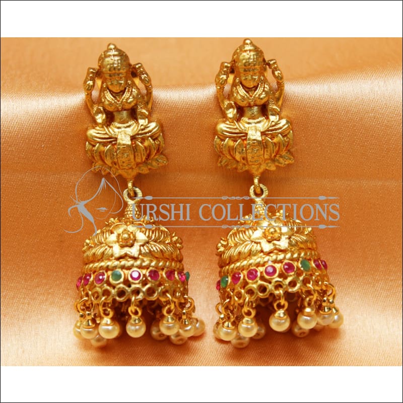 Enchanting Peacock Antique Gold Jhumka Earrings
