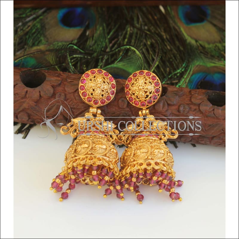 Buy Latest Big Ruby Jhumka Earrings Design for Wedding