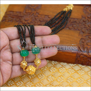 ELEGANT HANDMADE BLACK BEADS NECKLACE UTV474 – Urshi Collections