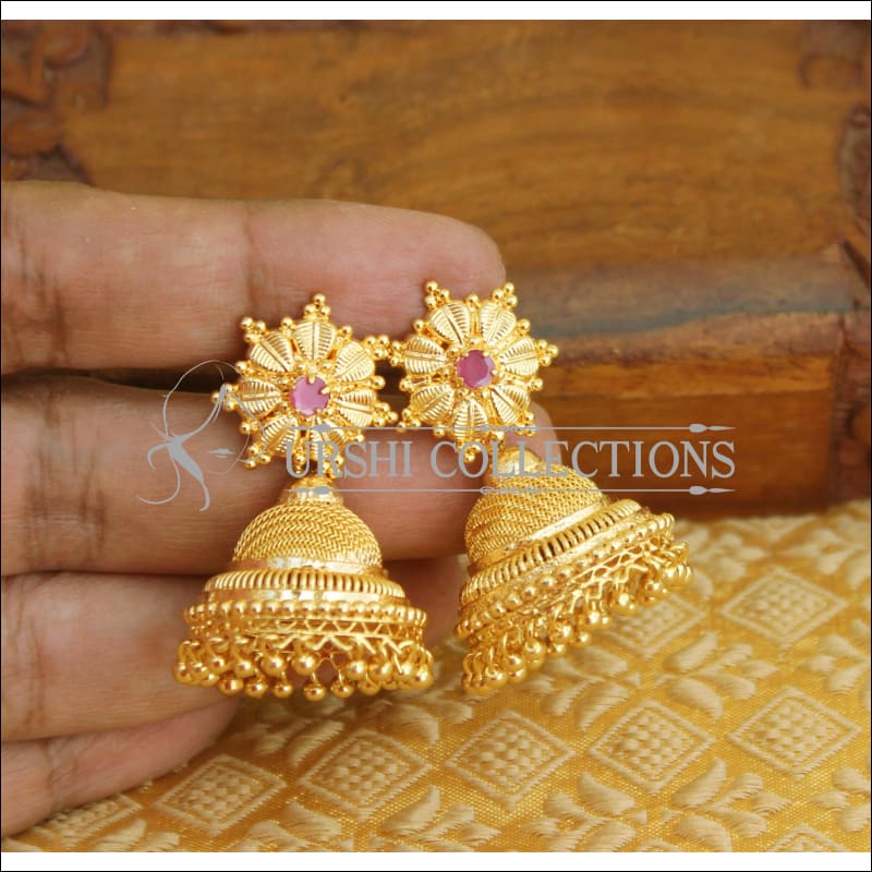 Buy Real Gold Model Gold Plated 6 Layer Marriage Gold Earrings for Women