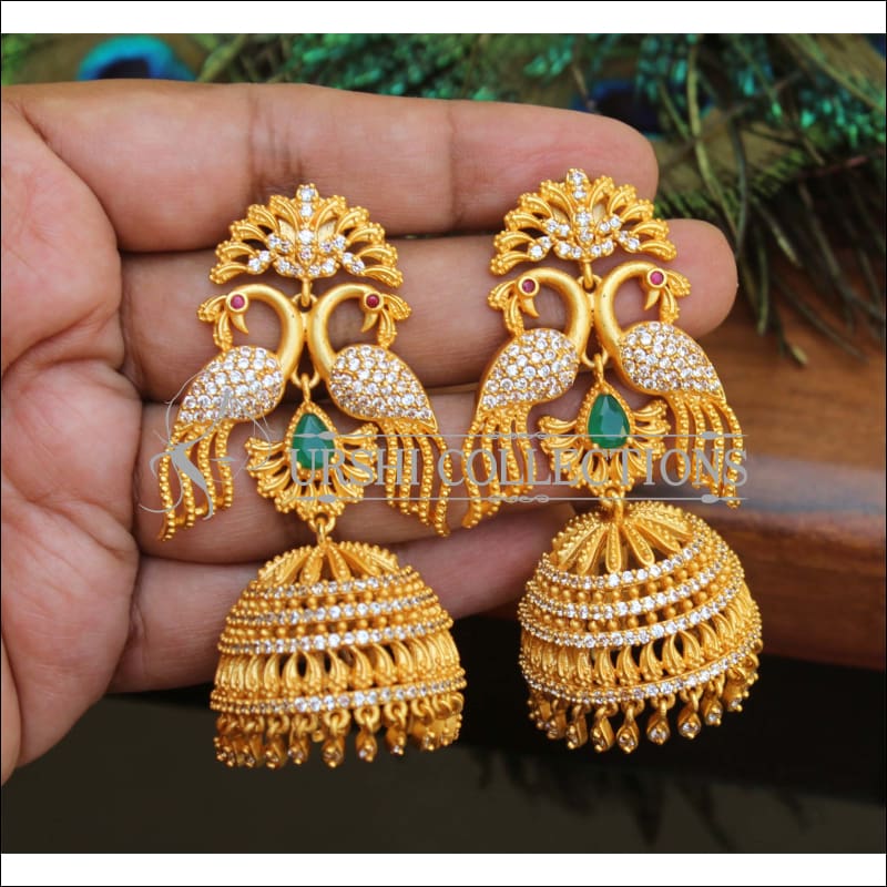 Crunchy Fashion Jewellery Traditional Indian Gold Plated Orange Meenakari  Wedding Big Size Jhumka Jhumki Earring with Pearls For Girls Women   Amazonin Fashion