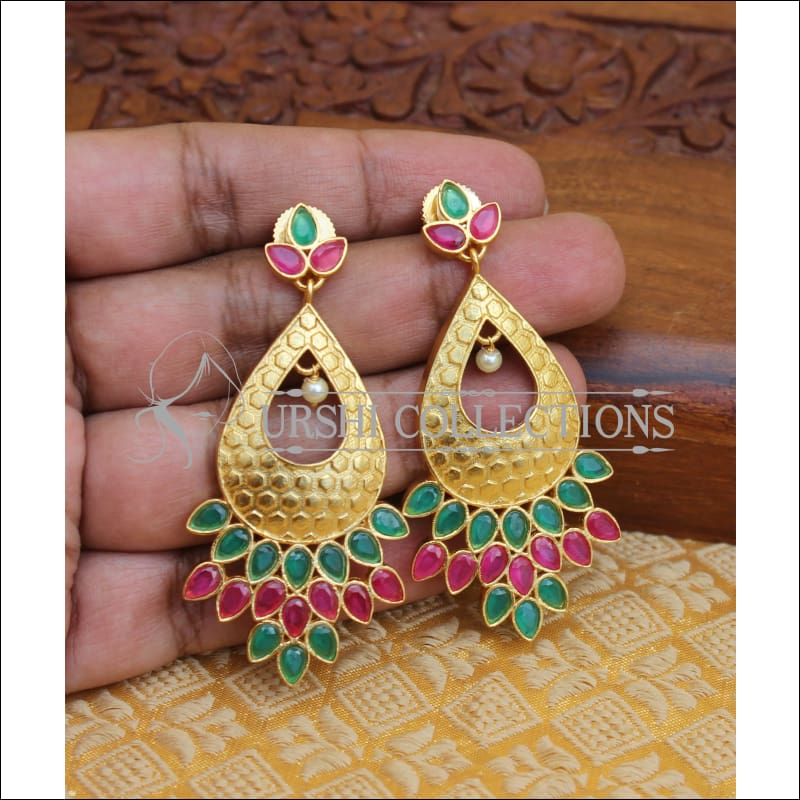 Premium Antique Ruby Emerald Earring ER218 – Sruthis Jewellery