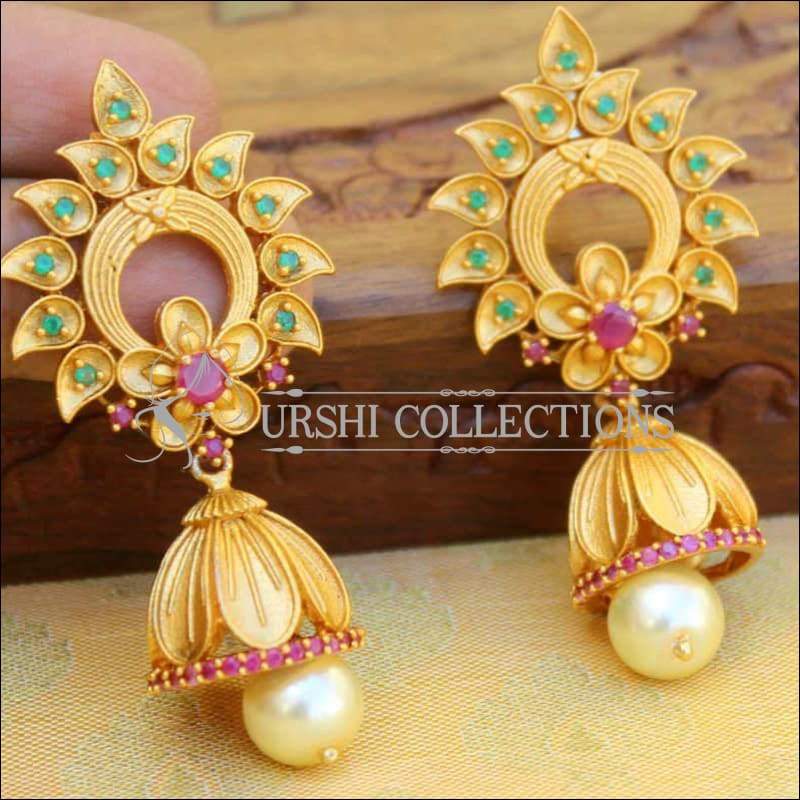 Flipkart.com - Buy marvelous arts Yellow Red Jhumkas Pearl Studded Earrings  For Women/Girls Metal Jhumki Earring Online at Best Prices in India