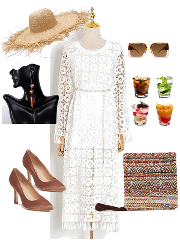 add accessories to a white dress