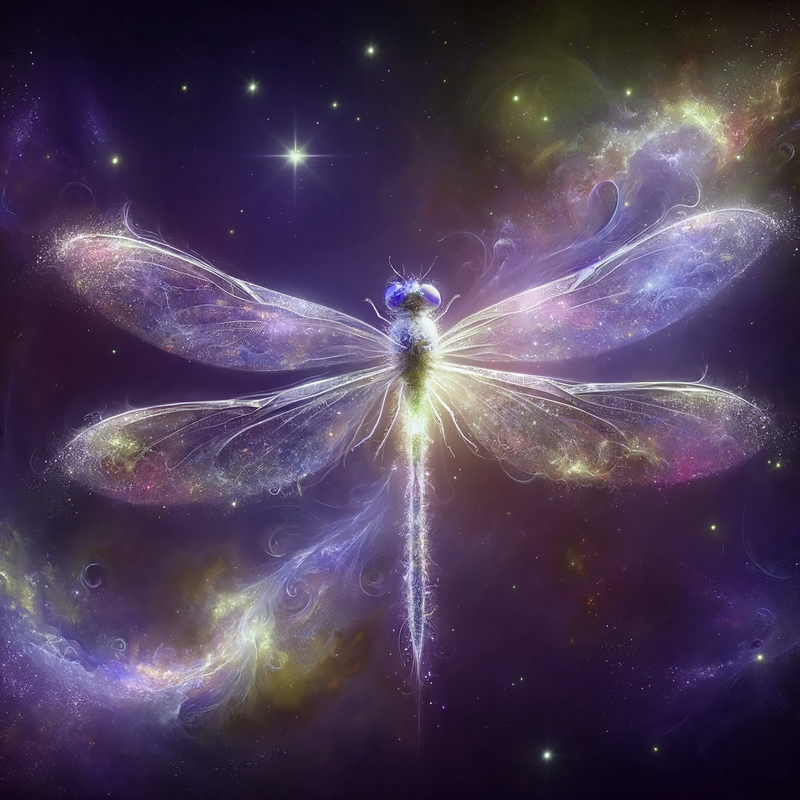 violet dragonfly surreal.