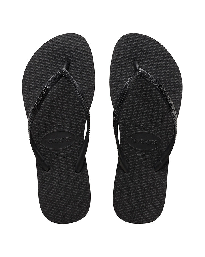 womens slim black havaianas