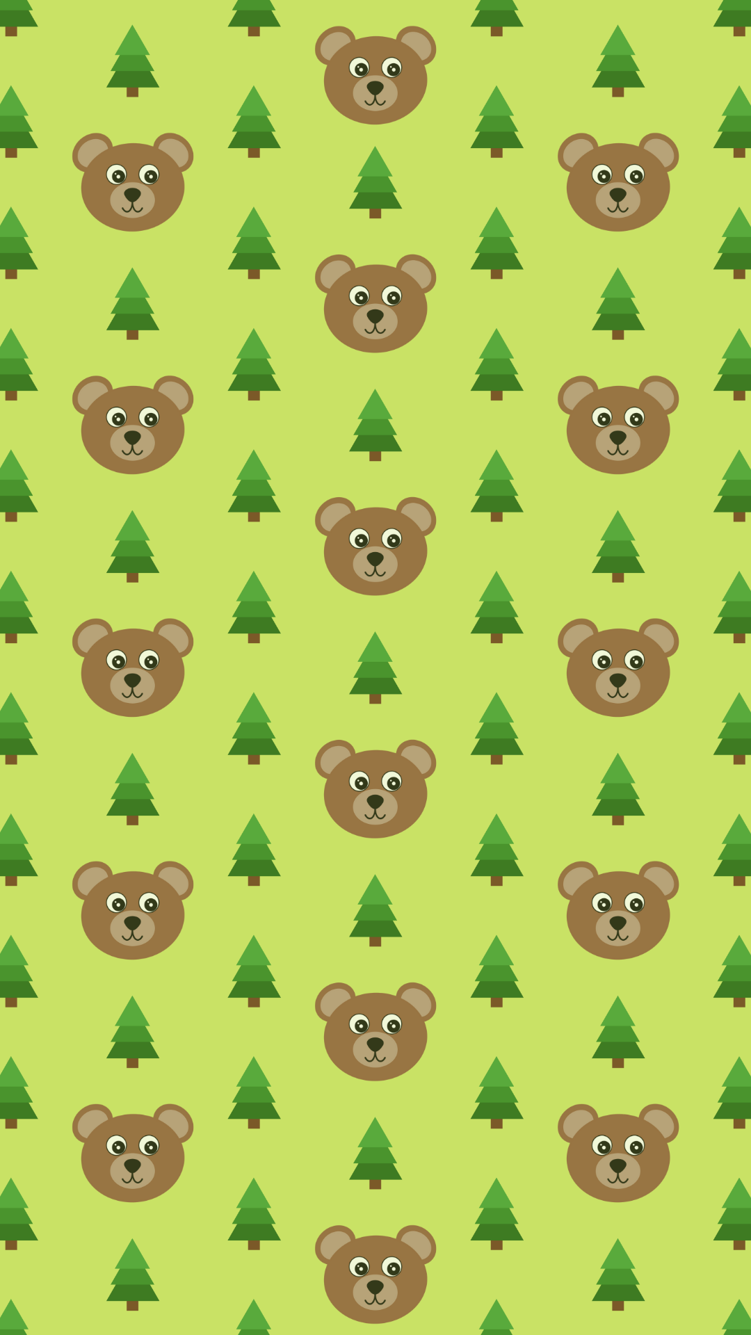 cell phone wallpaper with pine trees and bears