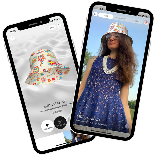 screenshots of the mira makati hug life bucket hat on the dressx app
