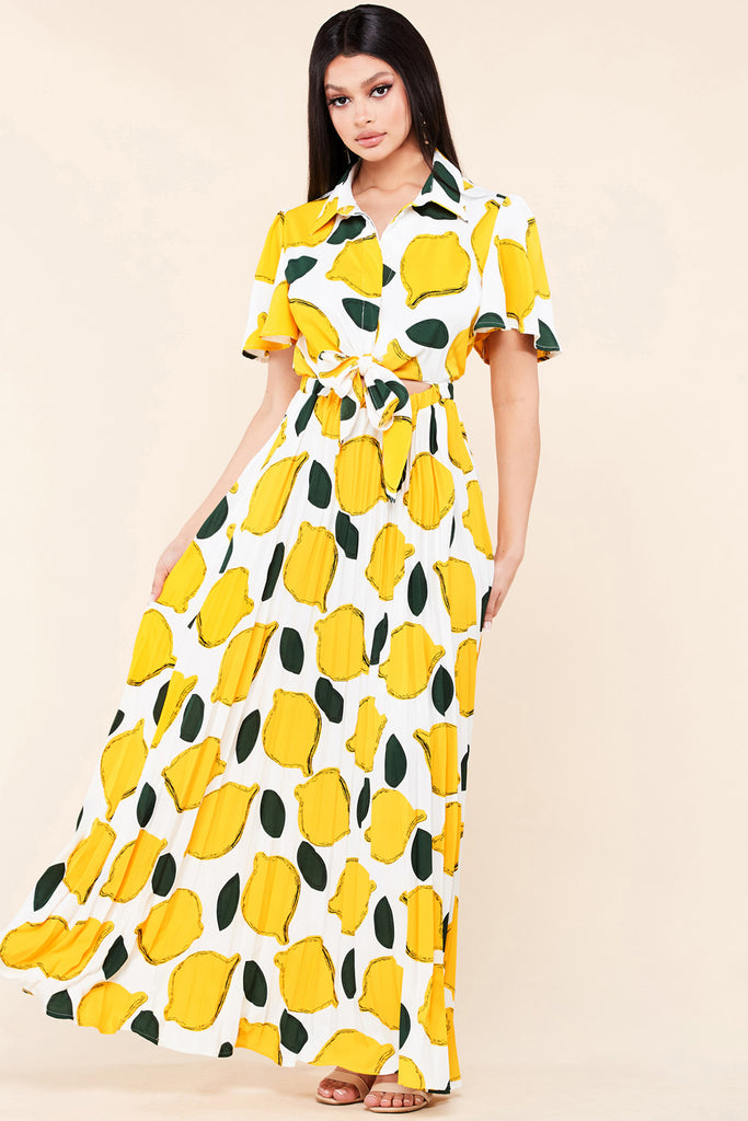 maxi lemon dress