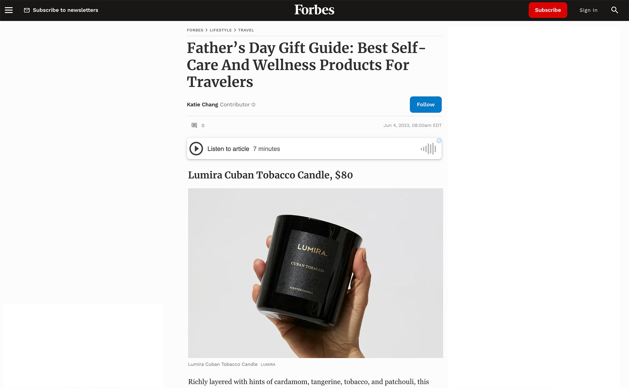 Forbes feature Lumira