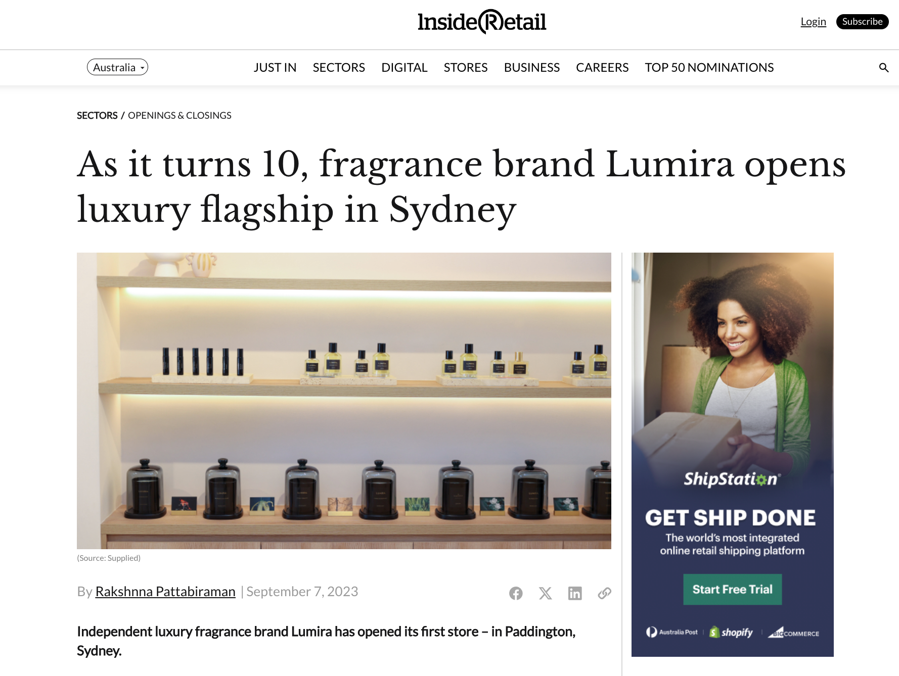 Inside Retail features LUMIRA