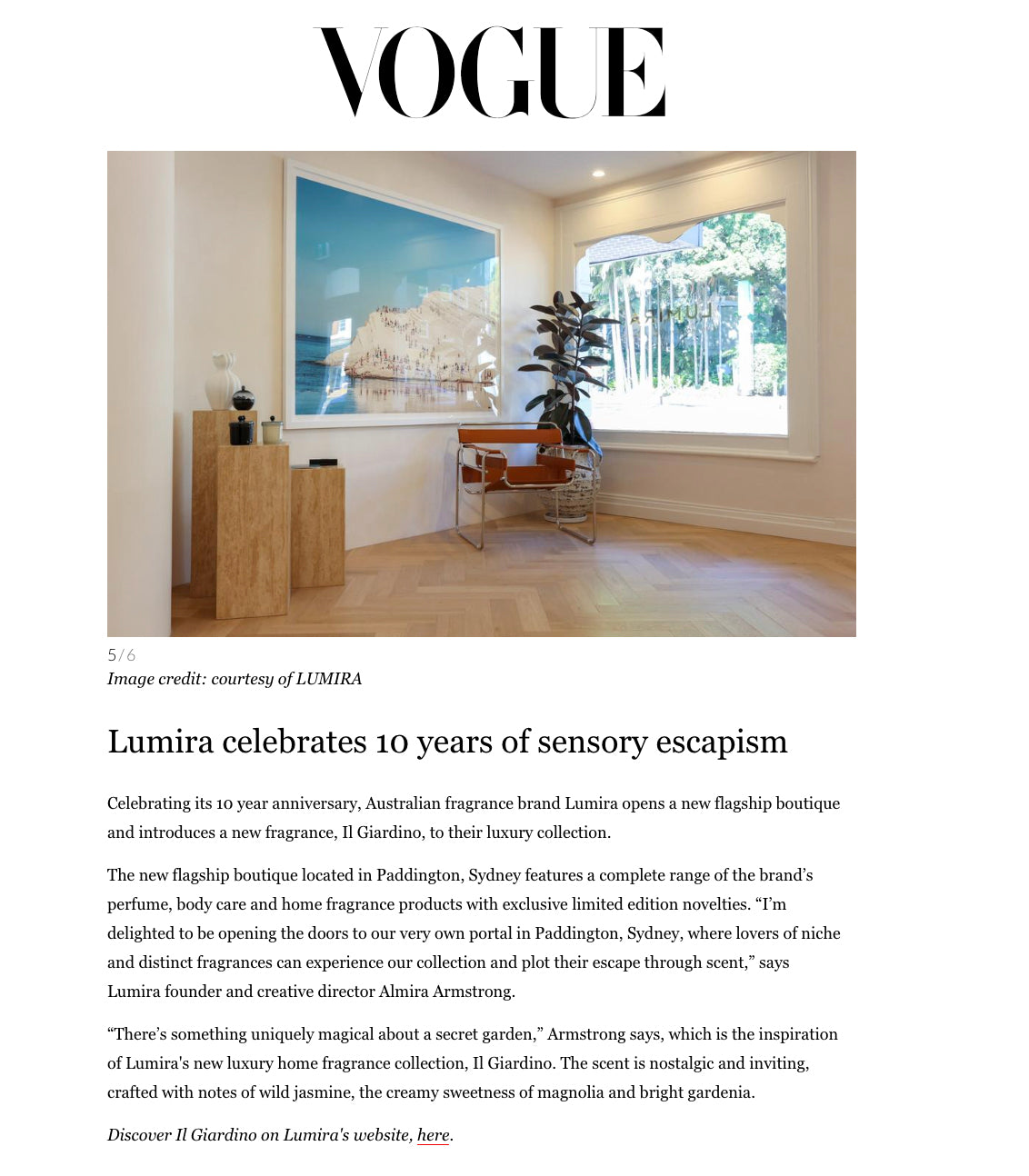 Vogue features Lumira
