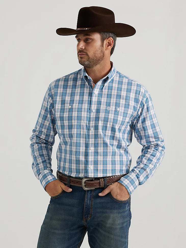 Wrangler Men's George Strait™ Button-Down Long Sleeve Western Shirt 