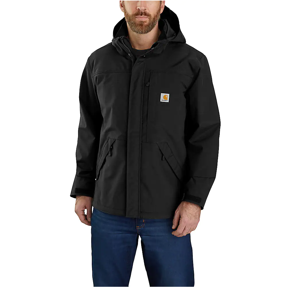 Carhartt Jackets: Men's 105022 BKH Black Heather Rain Defender