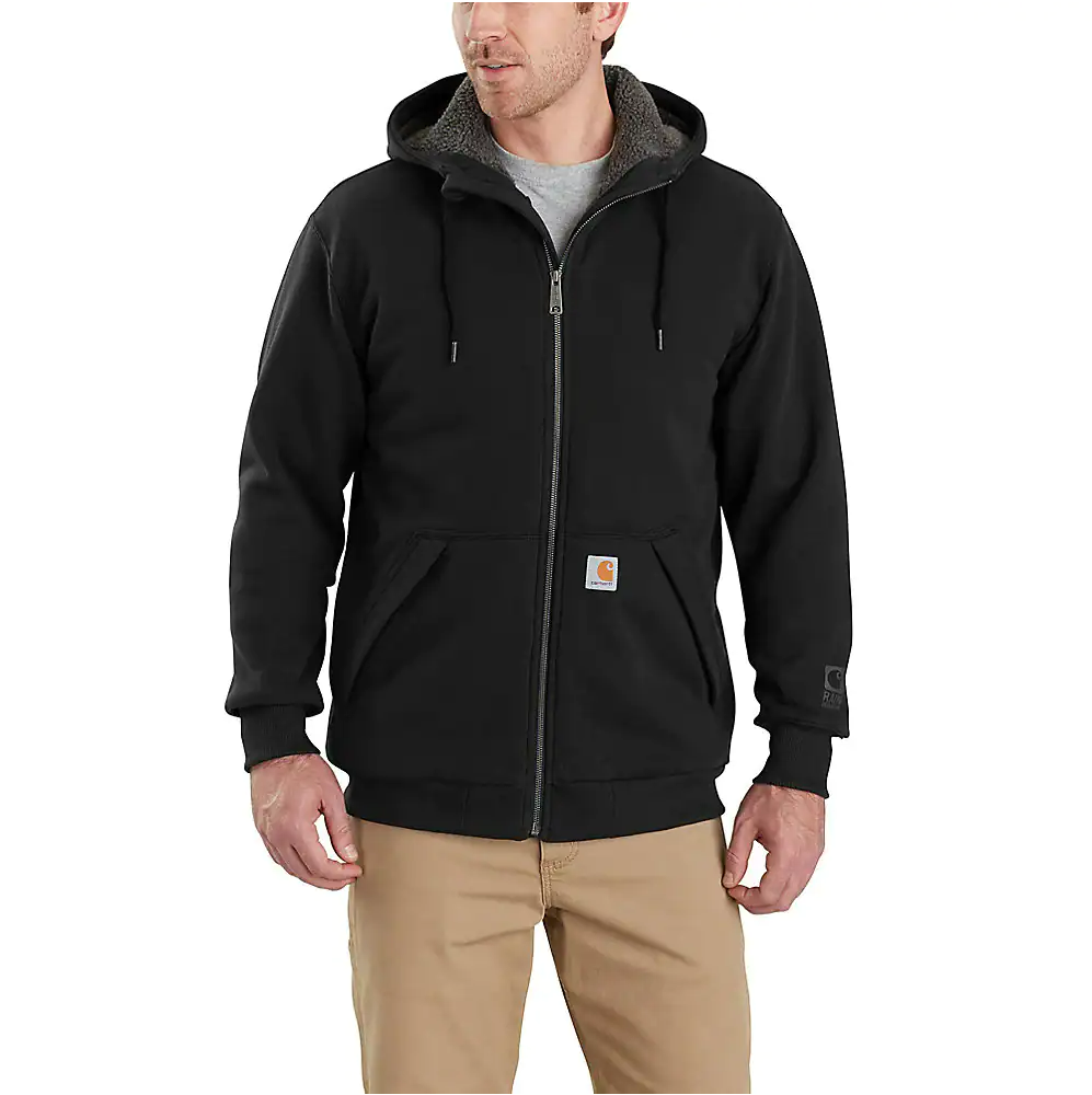 Carhartt Men's Rain Defender Loose Fit Heavyweight Sweatshirt, Black, Large  at  Men's Clothing store